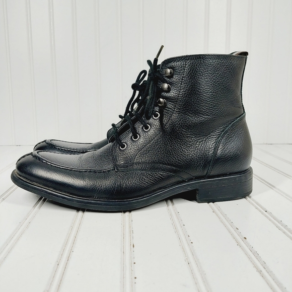 Black Brown 1826 Other - Black Brown 1826 Henry Bartlett Black Leather Lace Up Ankle Casual Boots A 43